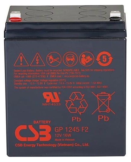 Батарея для ИБП CSB GP 1245 (12V16W) 12В 16Ач