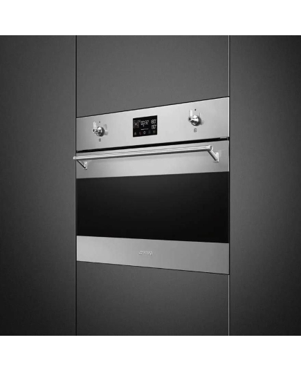 Духовой шкаф SMEG SO4302S3X компактный с паром, 45см, 41л., 12 функций, паровая очистка, нерж. сталь