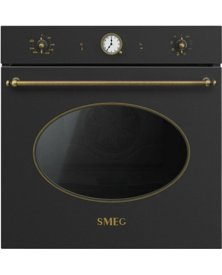 Духовой шкаф SMEG SFP805AO Coloniale многофункциональный с пиролизом, антрацит/фурнитура латунная