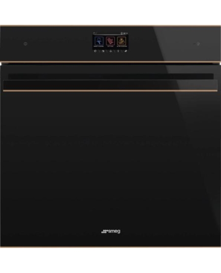 Духовой шкаф SMEG SOP6604TPNR многофункциональный с пиролизом, 60см, 10 функций, чёрное стекло Eclipse, медный профиль