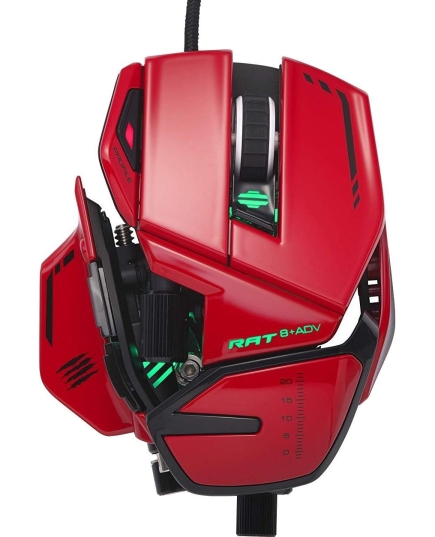 Игровая мышь Mad Catz R.A.T. 8+ ADV красная (PMW3389, Omron, USB, 11 кнопок, 20000 dpi, RGB подсветка)