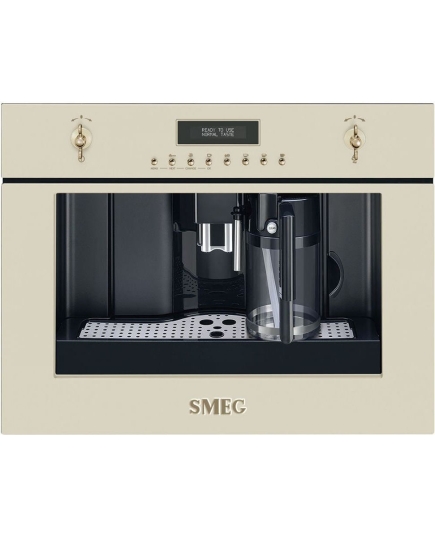 Встраиваемая кофемашина SMEG CMS8451P Coloniale автоматическая, кремовый, фурнитура позолоченная и латунная в комплекте