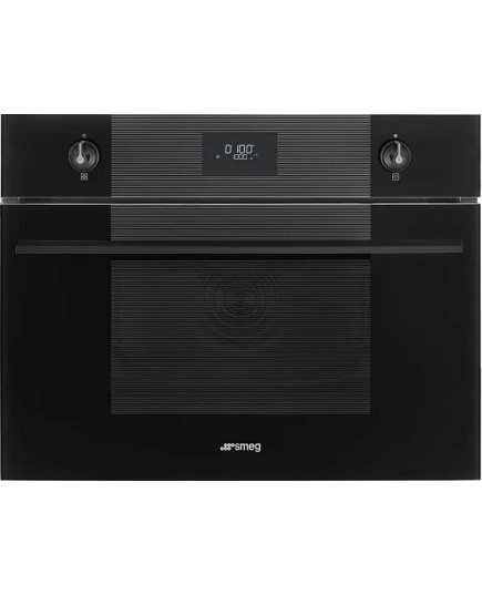 Встраиваемая микроволновая печь SMEG SO4101M0B3 45 см, Linea, микроволны + гриль, 4 функции, LCD дисплей, поворотные переключатели, таймер, отсрочка