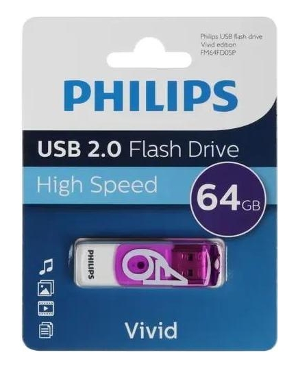 Флеш-драйв PHILIPS Vivid 64GB USB 2.0