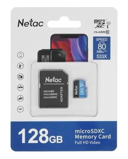 карта памяти NETAC P500 Standard MicroSDXC 128GB (NT02P500STN-128G-R)