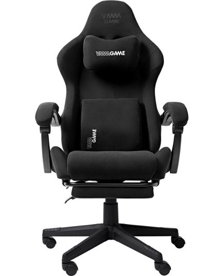 Игровое кресло с подставкой для ног VMMGAME Throne New Era Velour Black микровелюр (OT-B31-VRBK-NE)