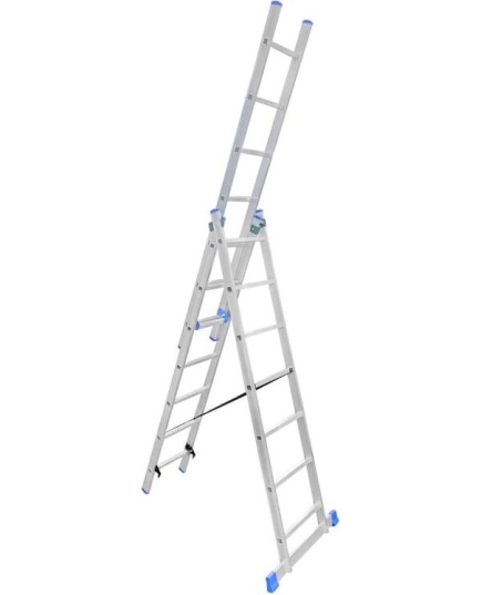 Лестница трехсекционная LadderBel LS307 алюминиевая 7 ступеней