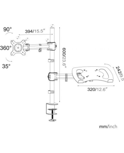 Кронштейн Cactus CS-VM-LH07-AL серебряный