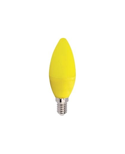 Лампа светодиодная ECOLA candle color 6,0W 220V E14 Yellow свеча Желтая матовая колба 103x37(1/10/100)