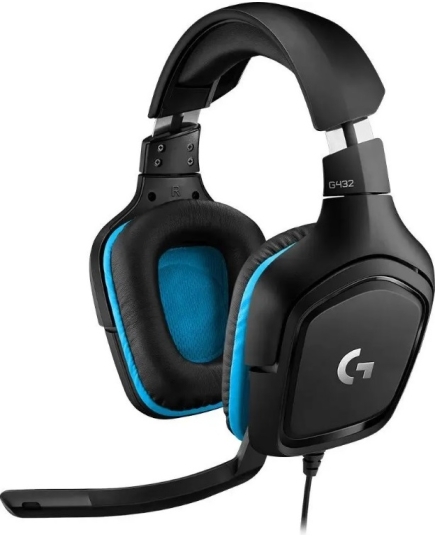 Наушники Накладные Logitech G432 черный/синий (981-000770)