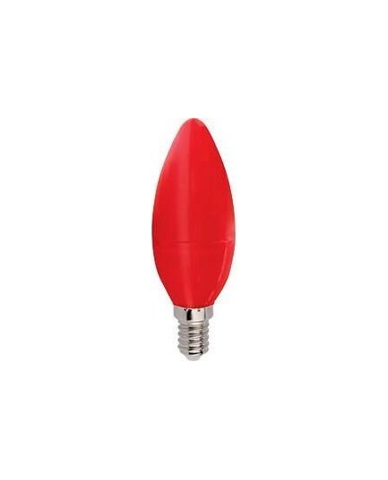 Лампа светодиодная ECOLA candle color 6,0W 220V E14 Red свеча Красная матовая колба 103x37(1/10/100)