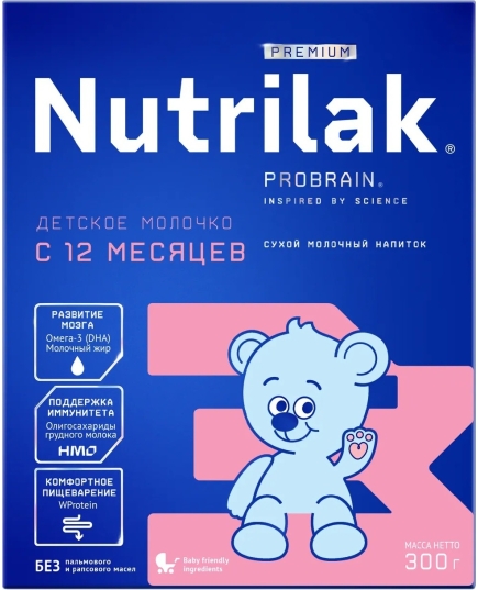 Детская смесь молочная сухая Nutrilak Premium 3 от 12 месяцев 300 г (4600490621387)