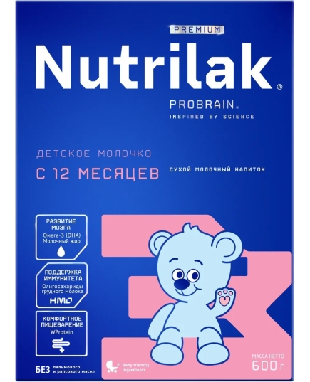 Детская смесь молочная сухая Nutrilak Premium 3 от 12 месяцев 600 г (4600490620458)