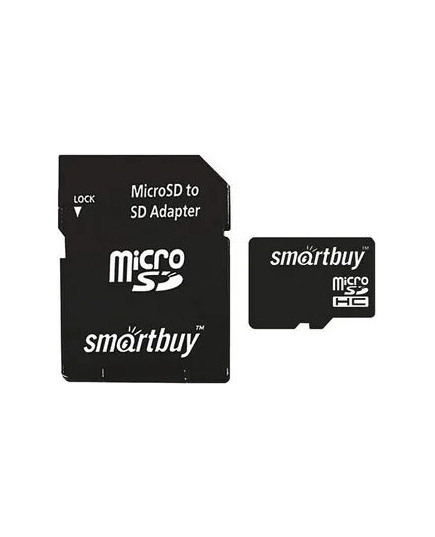 Карта памяти Smartbuy micro SD 16 Gb(Class 10) SDHC,с адаптером,LE