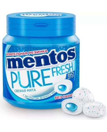 Жевательная резинка Mentos Pure Fresh Свежая мята 100 г (46070326)