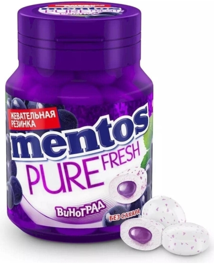 Жевательная резинка Mentos Pure Fresh Виноград 54 г (46227744)