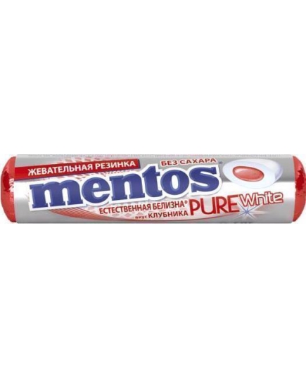 Жевательная резинка Mentos Pure White Клубника 15.5 г (46214645)