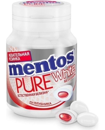 Жевательная резинка Mentos Pure White Клубника 54 г (46198068)