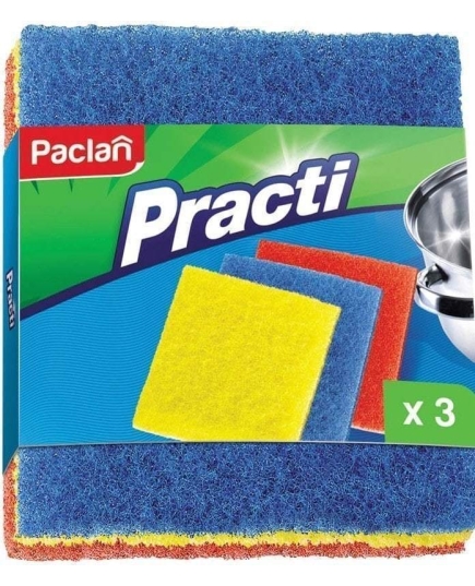 Абразивная губка Paclan Practi 3шт(5900942320059)