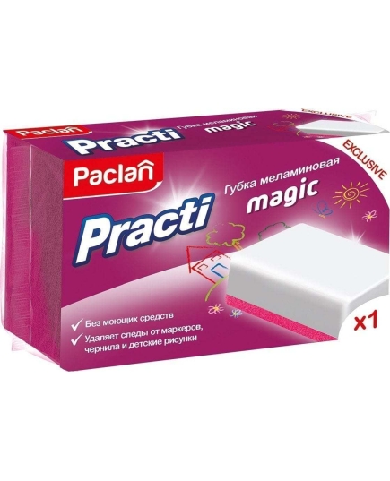 Губка меламиновая Paclan 1шт Practi Magic 1шт(4610015984279)