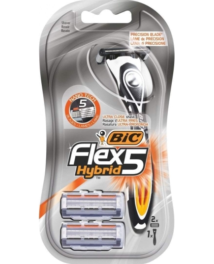 Бритва Bic Flex 5 Hybrid с 2 сменными кассетами (3086123534414_3086123644922)