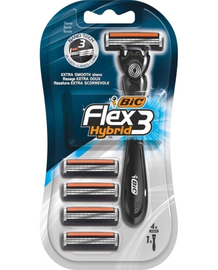 Бритва Bic Flex Hybrid с 4 сменными кассетами (3086123273504)