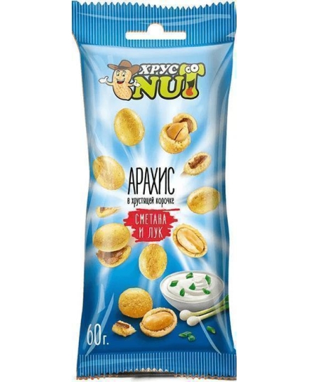 Арахис в корочке ХрустNUT сметана лук 60 г (4603728576442)