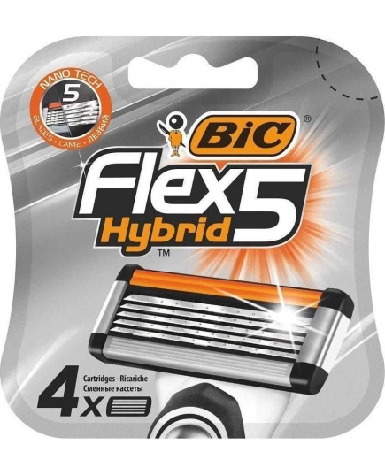 Сменные кассеты для бритья Bic Flex 5 Hybrid 4 шт (3086123534438)