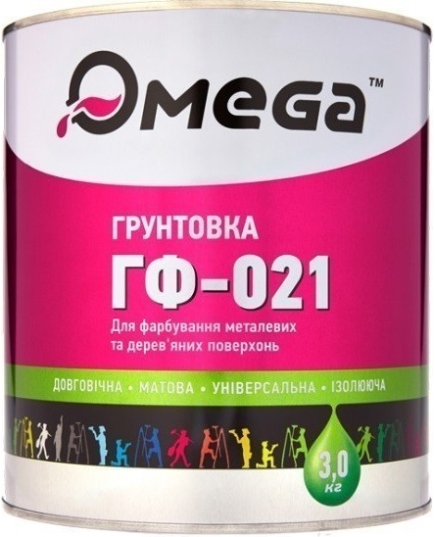 Грунтовка Omega ГФ-021 для деревянных и металлических поверхностей