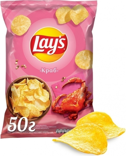 Чипсы картофельные Lay's со вкусом Краб 50 г (4690388107574)