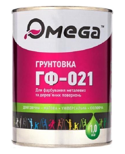 Грунтовка Omega ГФ-021 для деревянных и металлических поверхностей