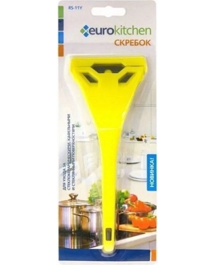 Скребок для чистки стеклокерамики, цвет желтый, 1 шт EUROKITCHEN, арт. RS-11Y