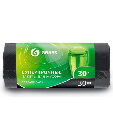 Пакет для мусора Grass ПНД 30 л 46 x 55 см черный 30 шт (4630037514421)