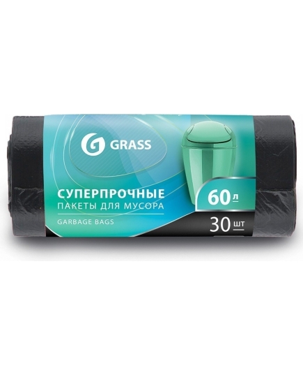 Пакет для мусора Grass ПНД 60 л 55 x 65 см черный 30 шт (4630037514414)