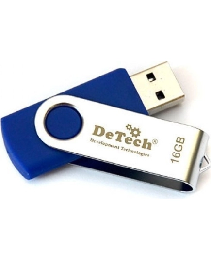 Флеш-накопитель USB2.0 Flash DeTech 16GB Swivel Blue