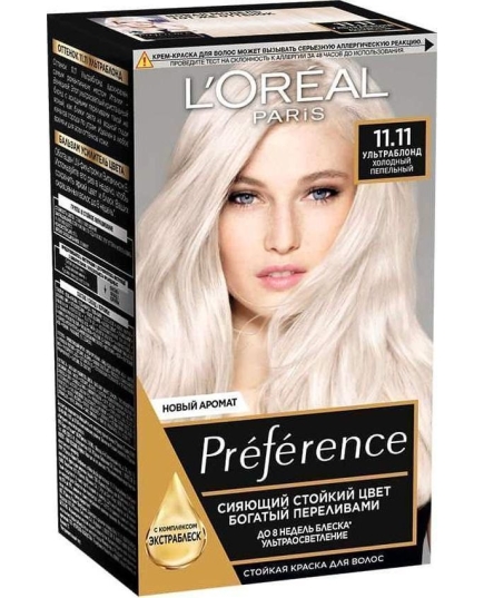 Краска для волос L'Oreal Paris Preference 11.11 - ультраблонд пепельный (3600523018277)