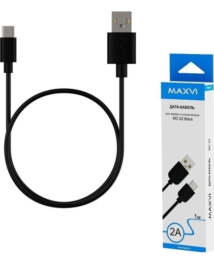 Кабель Maxvi MC-02 black USB-Type C