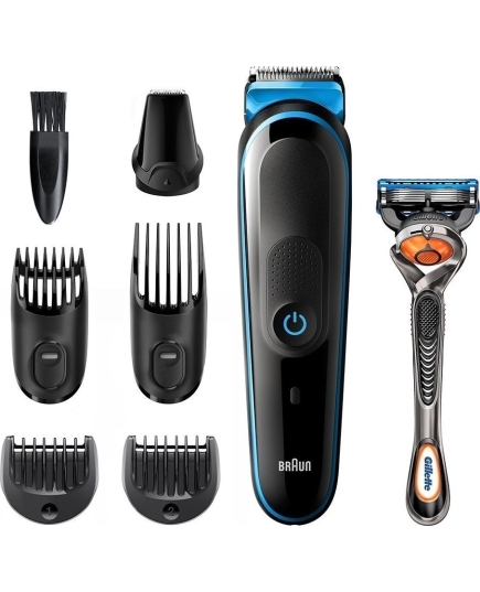 Триммер Braun MGK3245 + Бритва Gillette + 1 кас черный/голубой (насадок в компл:5шт) 81705284