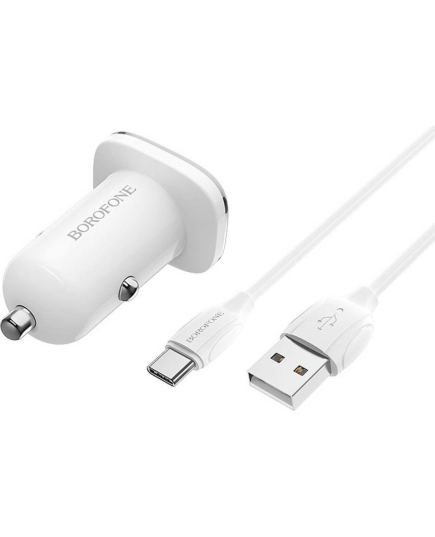 АЗУ 1USB 3.0A QC3.0 быстрая зарядка для Type-C Borofone BZ12A (White)