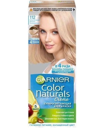 Крем-краска для волос Garnier Color Naturals 112 Суперосветляющий Жемчужно-Платиновый блонд