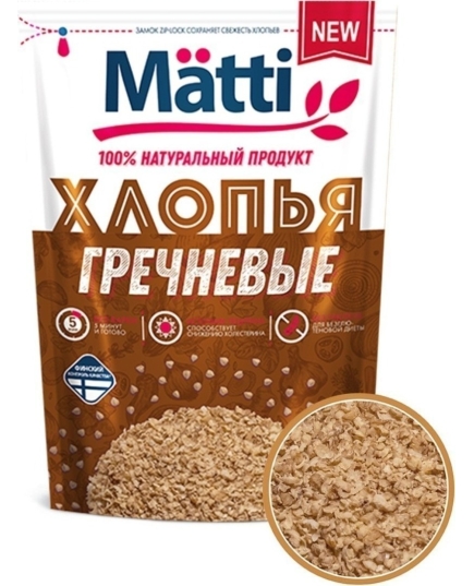 Хлопья гречневые Matti 375 г (4610007396967)