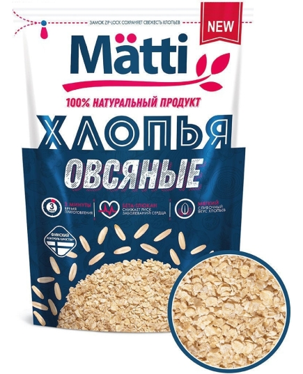 Хлопья овсяные Matti 400 г (4610007396950)