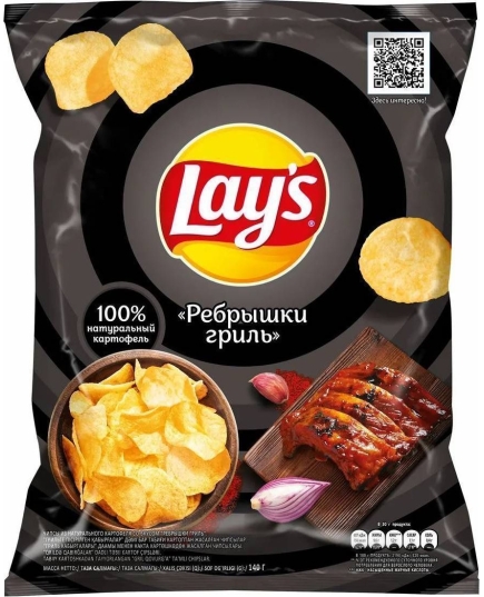 Чипсы картофельные Lay's Ребра на гриле 140 г