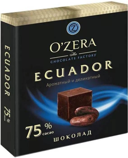 Шоколад O`Zera Ecuador содержание какао 75% 90 г (4600452017098)