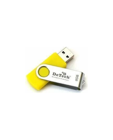 Флеш-накопитель USB2.0 Flash DeTech 64GB Swivel Yellow