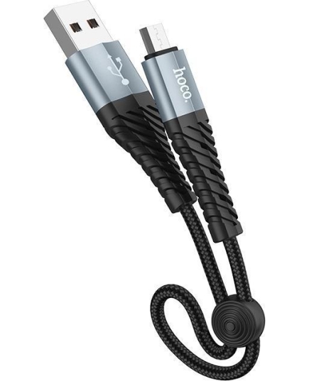 Кабель HOCO X38m Cool Charging MicroUSB 25см (черный)