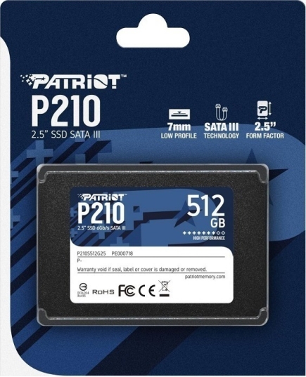 SSD-накопитель 2.5' 512Гб Patriot Memory P210 (P210S512G25)