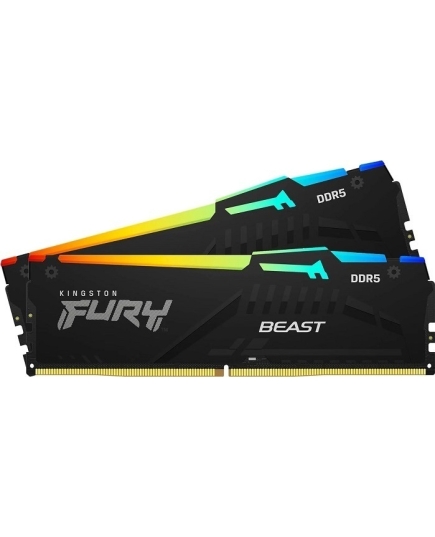 Оперативная память DDR5 32Гб Kingston FURY Beast Black RGB (KF552C40BBAK2-32)