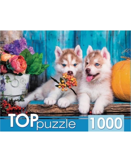 TOPpuzzle. ПАЗЛЫ 1000 элементов. ШТТП1000-7180 Два щенка хаски