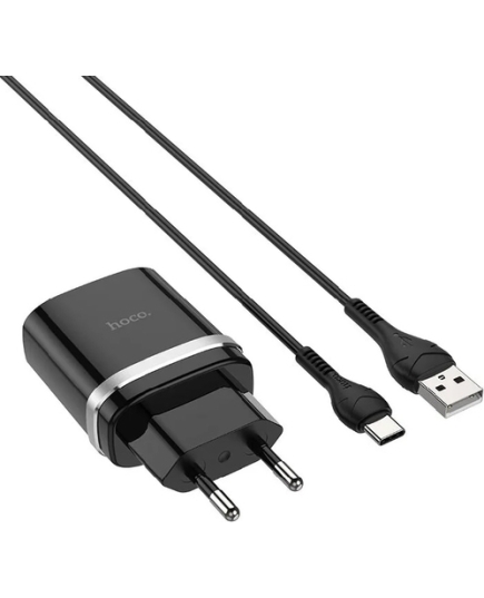 Зарядное устройство USB сетевое hoco C12Q Smart (6931474716262)